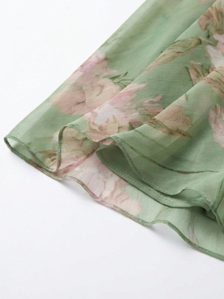 Abito Maxi Halter in Chiffon Verde