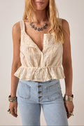Nicoletta | Top in Pizzo con Coulisse e Balze