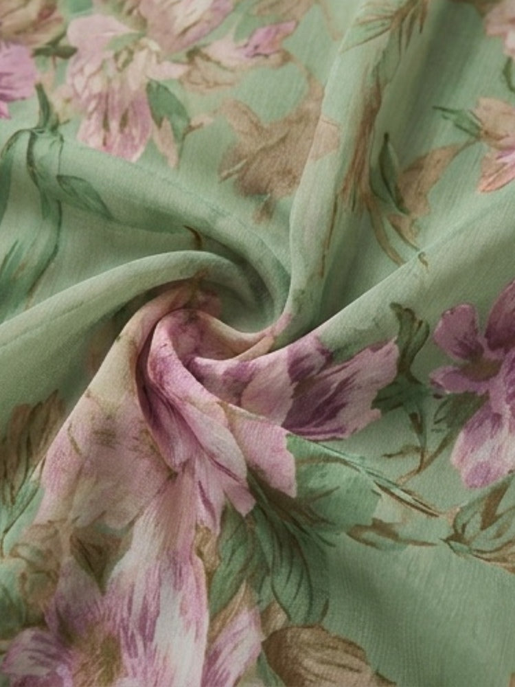 Abito Maxi Halter in Chiffon Verde