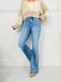 Beatrice | Jeans Flare Bicolore a Vita Alta