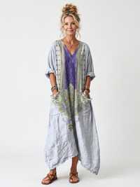 Margherita | Abito Maxi Scollo a V con Tasche