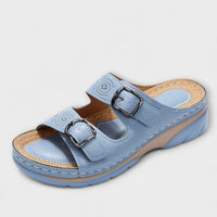 Gertrud - Cuir Pantoufles avec Boucles