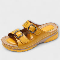 Gertrud - Cuir Pantoufles avec Boucles