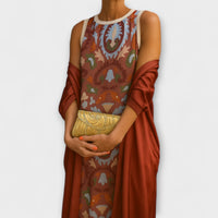 Raffaella - Robe longue multicolore avec châle