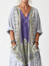 Margherita | Abito Maxi Scollo a V con Tasche