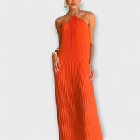 Poppy - Robe Maxi Orange à Plis