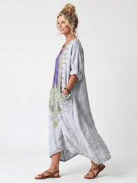 Margherita | Abito Maxi Scollo a V con Tasche