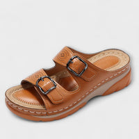 Gertrud - Cuir Pantoufles avec Boucles