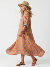 Margherita | Abito Maxi Scollo a V con Tasche