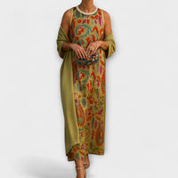 Raffaella - Robe longue multicolore avec châle