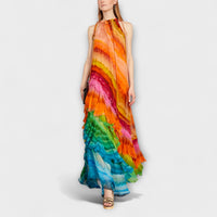 Iris - Multicolored Pleated Maxi Dress