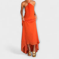 Poppy - Robe Maxi Orange à Plis
