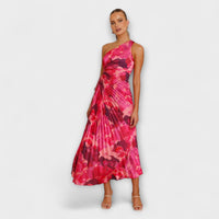 Sienna - Robe Maxi Bleue à Découpes et Motif Aquarelle