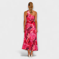 Sienna - Robe Maxi Bleue à Découpes et Motif Aquarelle