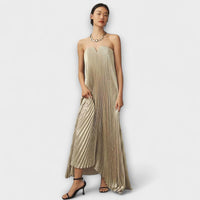 Robe maxi crème avec motifs floraux orange - Michelle