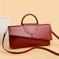 Bianca | Pochette con Stampa Coccodrillo e Chiusura Magnetica
