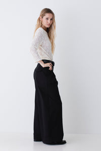 Emilia | Pantaloni Palazzo a Vita Alta con Cintura