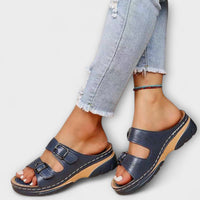 Gertrud - Cuir Pantoufles avec Boucles