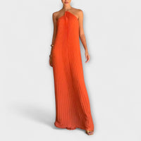Poppy - Robe Maxi Orange à Plis