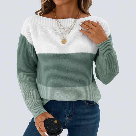 Calista - Maglione Elegante a Maniche Lunghe con Spalle Cadute