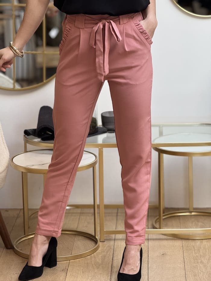 Bruna | Pantaloni con Coulisse e Tasche Rouches