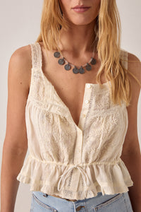 Nicoletta | Top in Pizzo con Coulisse e Balze