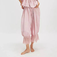 Aisha | Pantaloni a Sbuffo Boho in Pizzo Floreale