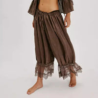 Aisha | Pantaloni a Sbuffo Boho in Pizzo Floreale