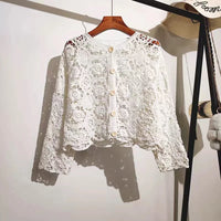 Uncinetto | Cardigan in Pizzo Crochet con Bottoni