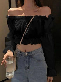 Romina | Top Bardot con Maniche a Sbuffo