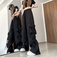 Nyx | Pantaloni Cargo Ampi Vita Alta con Coulisse