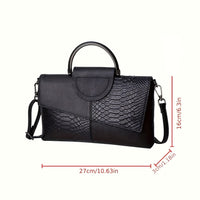 Bianca | Pochette con Stampa Coccodrillo e Chiusura Magnetica