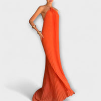 Poppy - Robe Maxi Orange à Plis
