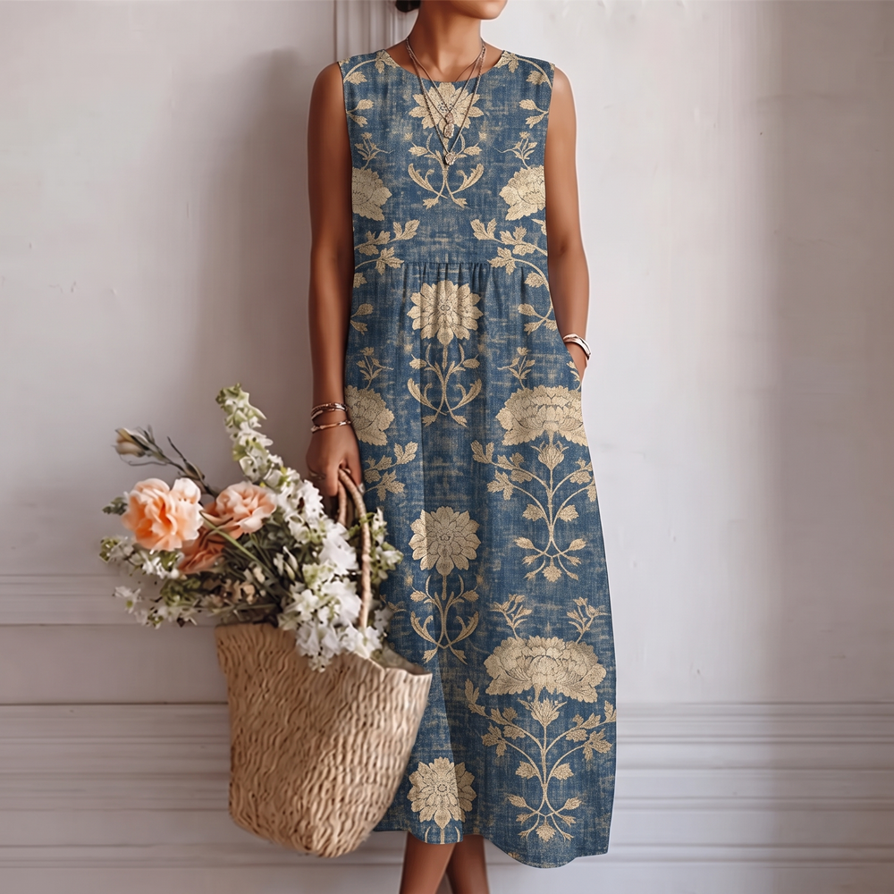 Alberte™ | Robe Midi Fleurie Classique