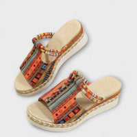 Edeltraud - Chaussons ethniques à talon compensé