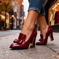 Lucette | Décolleté Mocassino con Fiocco e Tacco a Blocco