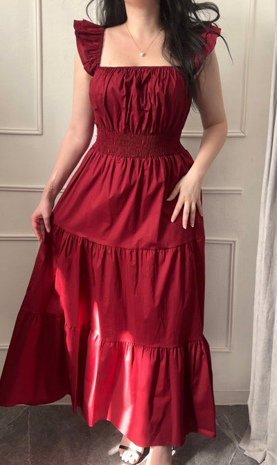 Martina | Abito Maxi Boho in Cotone con Balze